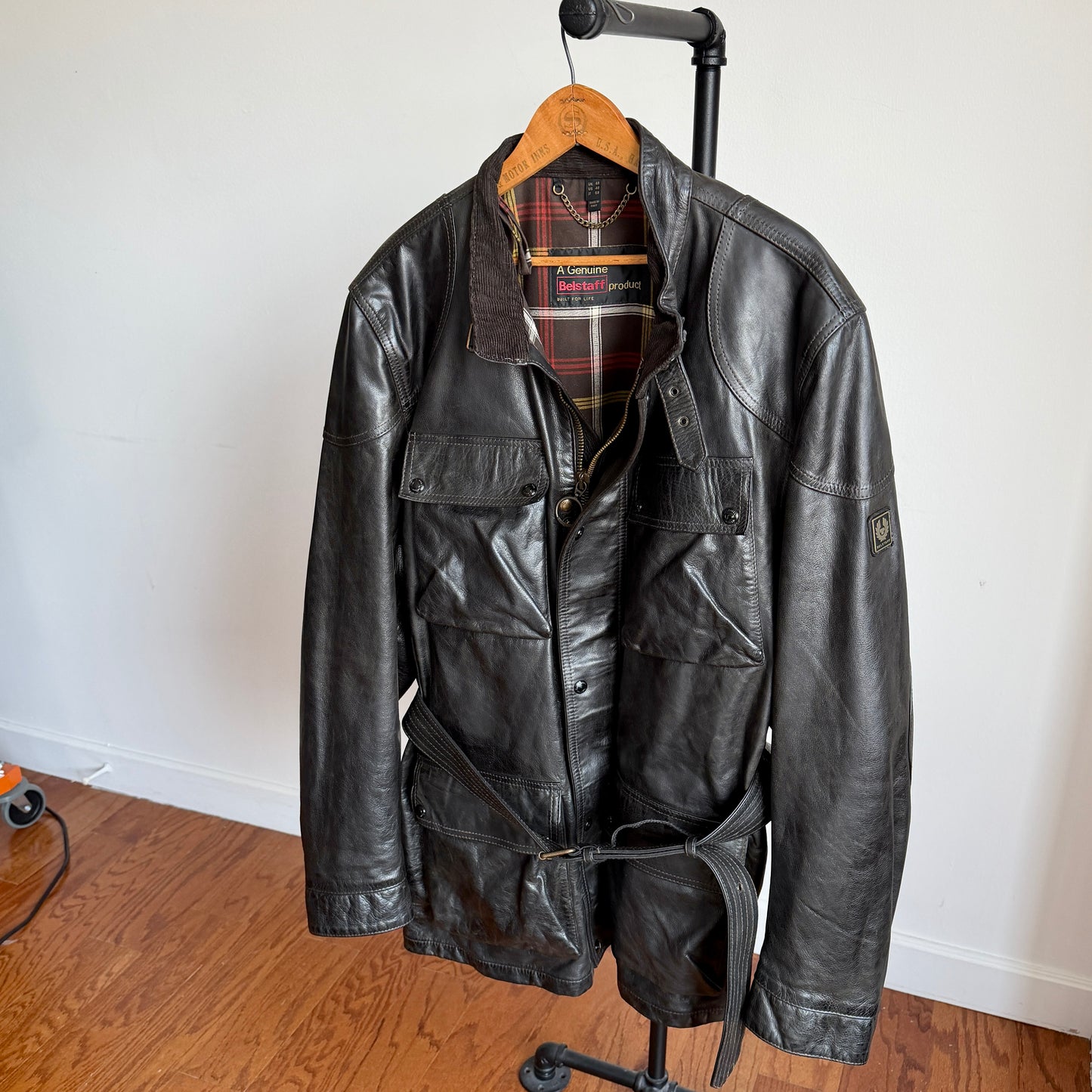 NWOT Belstaff (US 48 / 2XL) Trailmaster Panther Waxed Leather Motorcyle Jacket