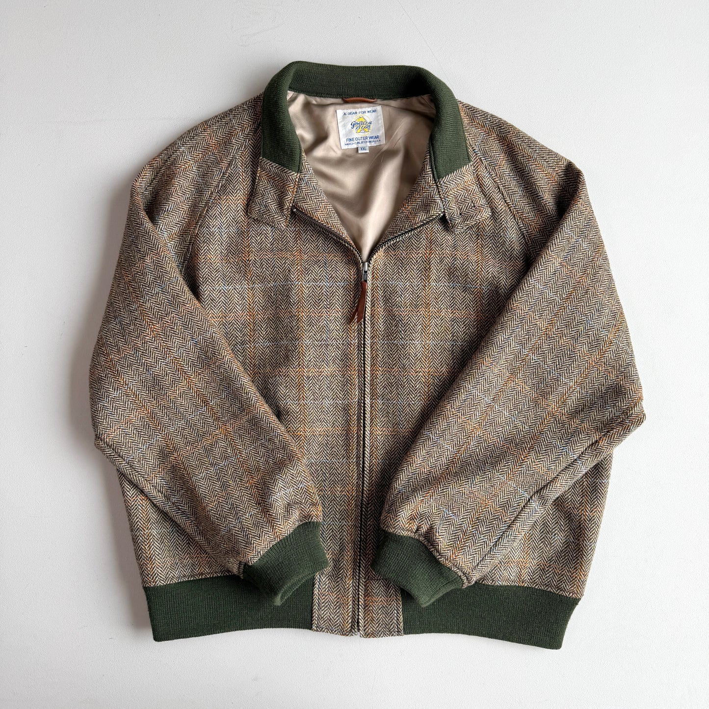 Golden Bear (2XL) Harris Tweed Wool Raglan Western Yoke Jacket