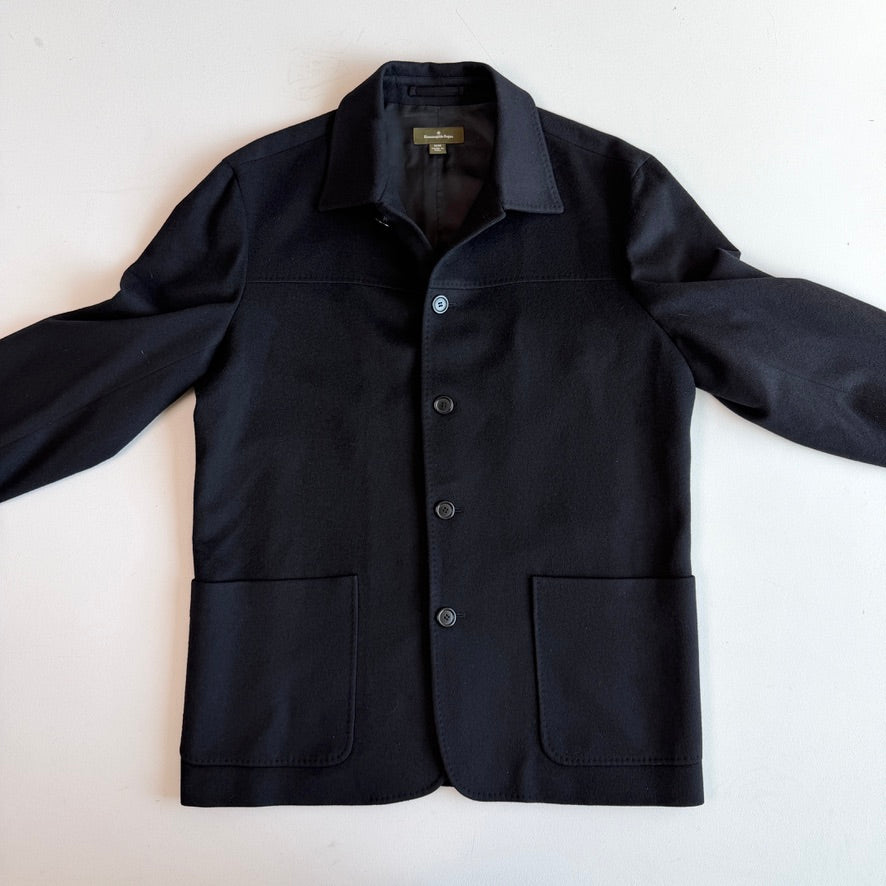 Ermenegildo Zegna (50IT / M) 100% Cashmere Flannel Black Car Coat