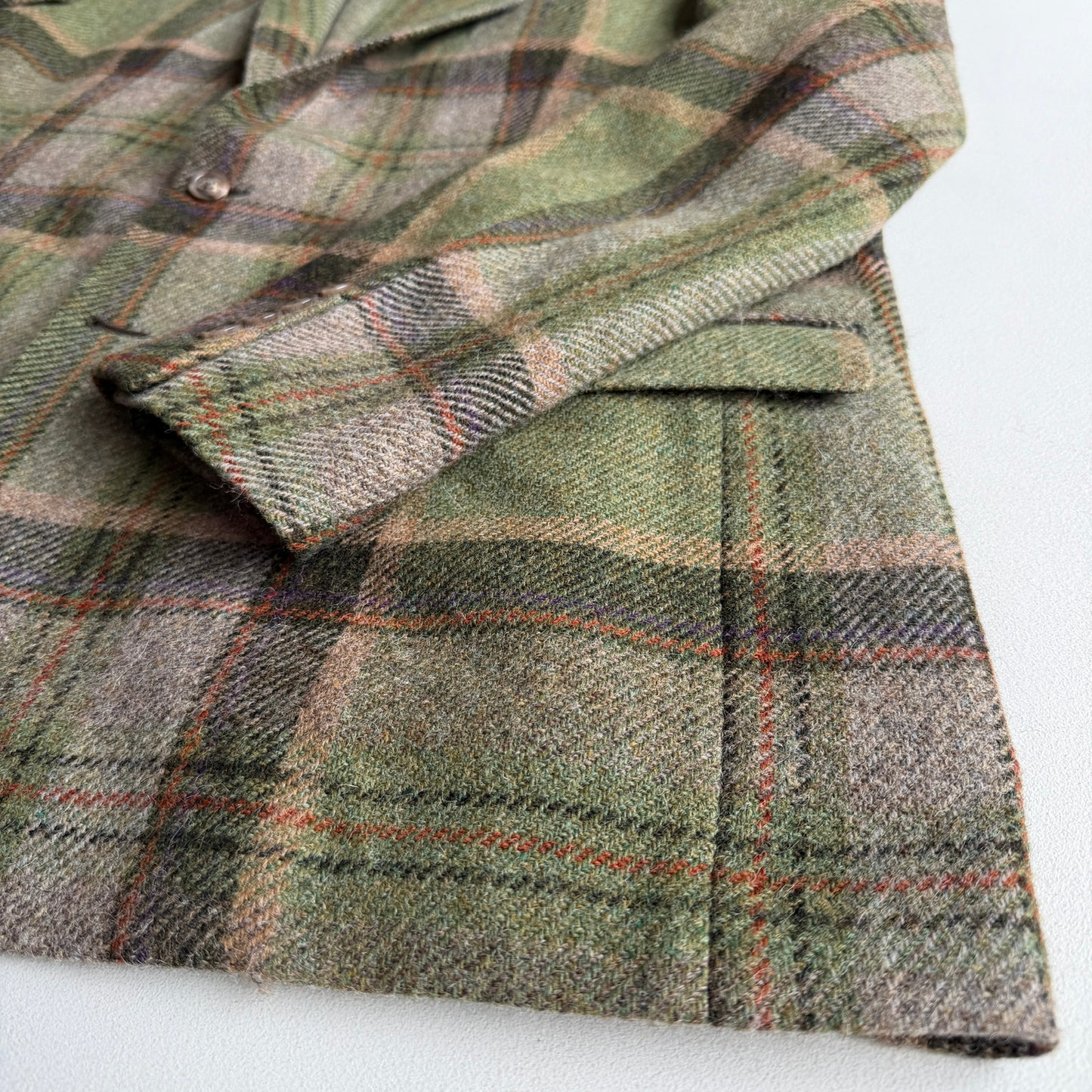 Polo Ralph Lauren (46R) Wool/Alpaca Tweed Plaid Unstructured Green Sport Coat