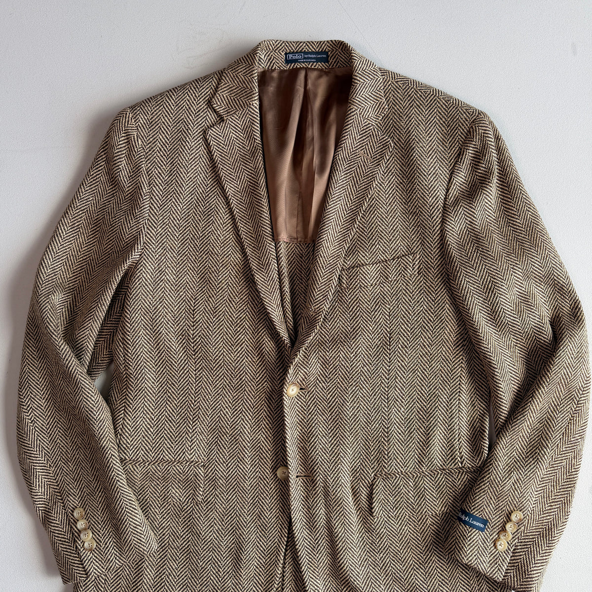 NWOT Polo Ralph Lauren (40R) 100% Silk 3-2 Roll Tweed Herringbone Sport Coat