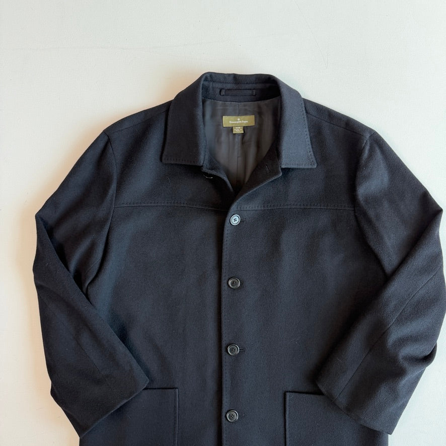 Ermenegildo Zegna (50IT / M) 100% Cashmere Flannel Black Car Coat