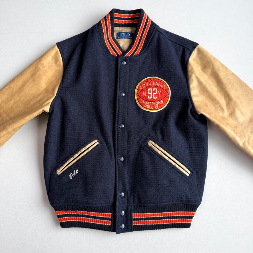 Polo Ralph Lauren (M) "Lightning Basketball" Varsity Leather Letterman Jacket