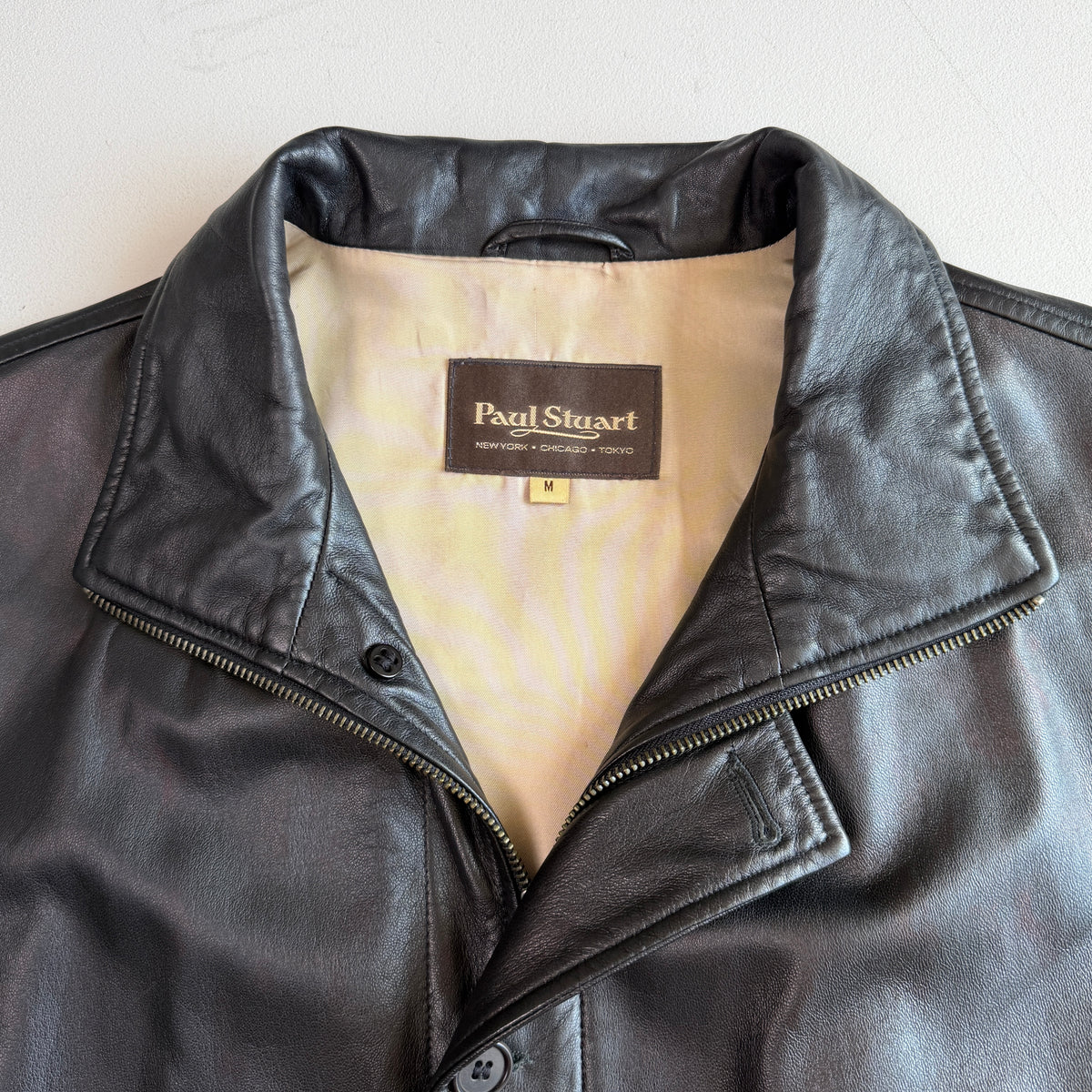 Paul Stuart (M) Glove Soft Off-Black Leather Jacket