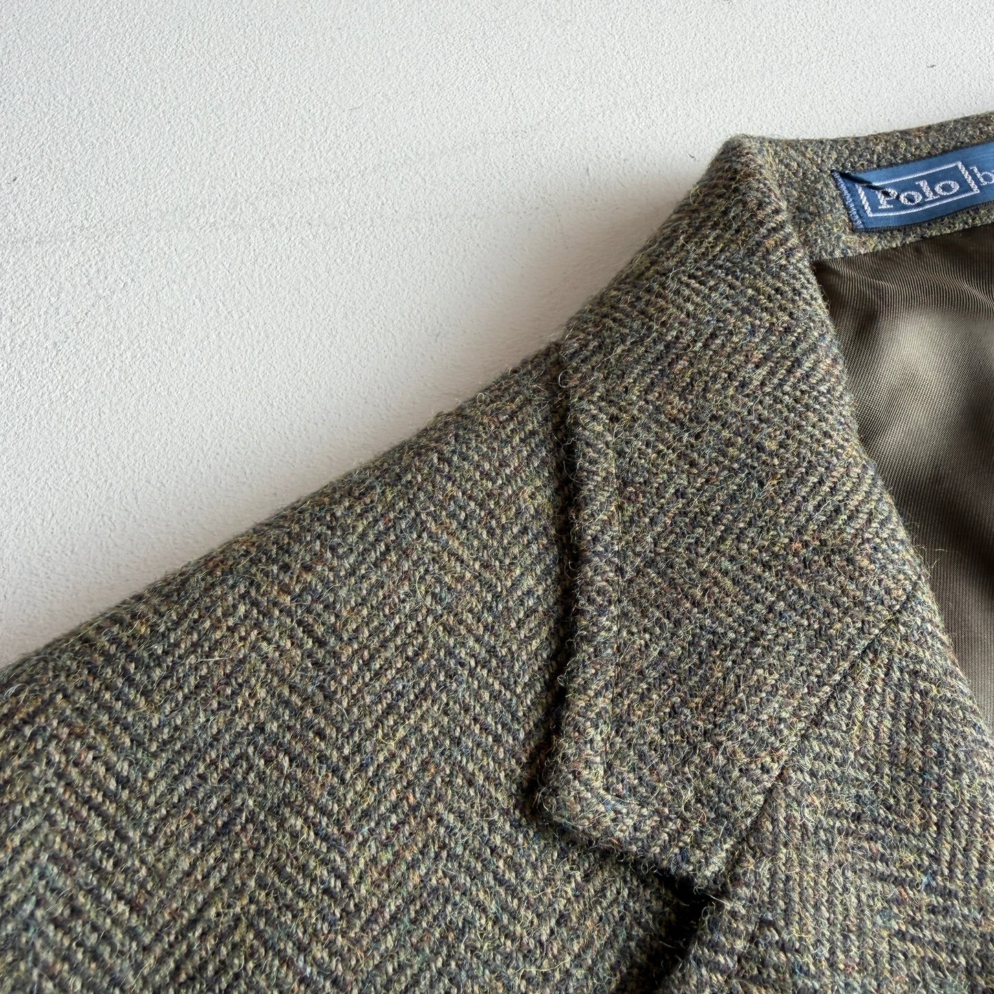 NWOT Polo Ralph Lauren (44L) Olive Green Wool/Cotton Tweed Moon Mill Fabric Sport Coat