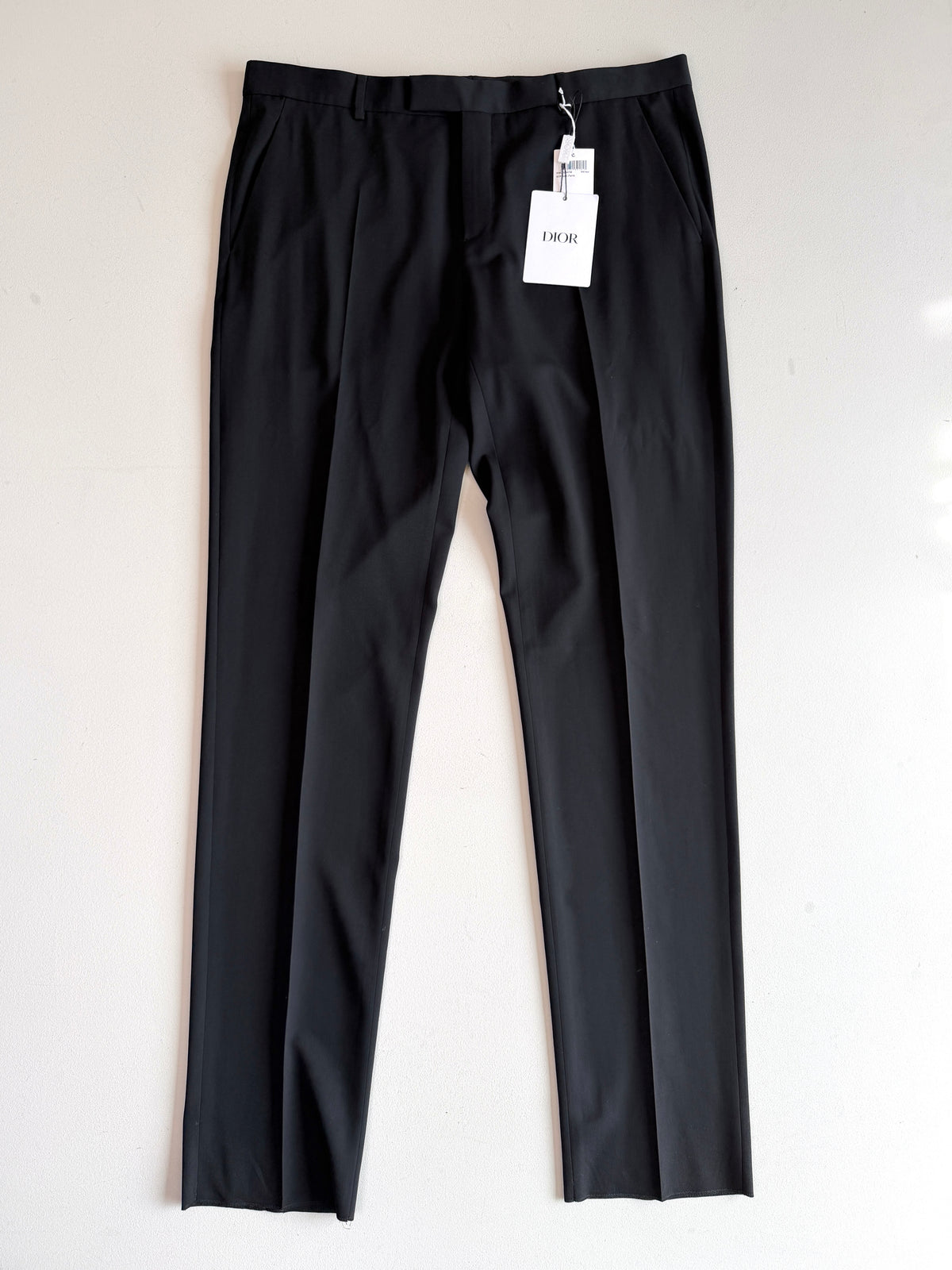 NWT Dior (56 /38W) Black 100% Wool Woven Tailored Pants