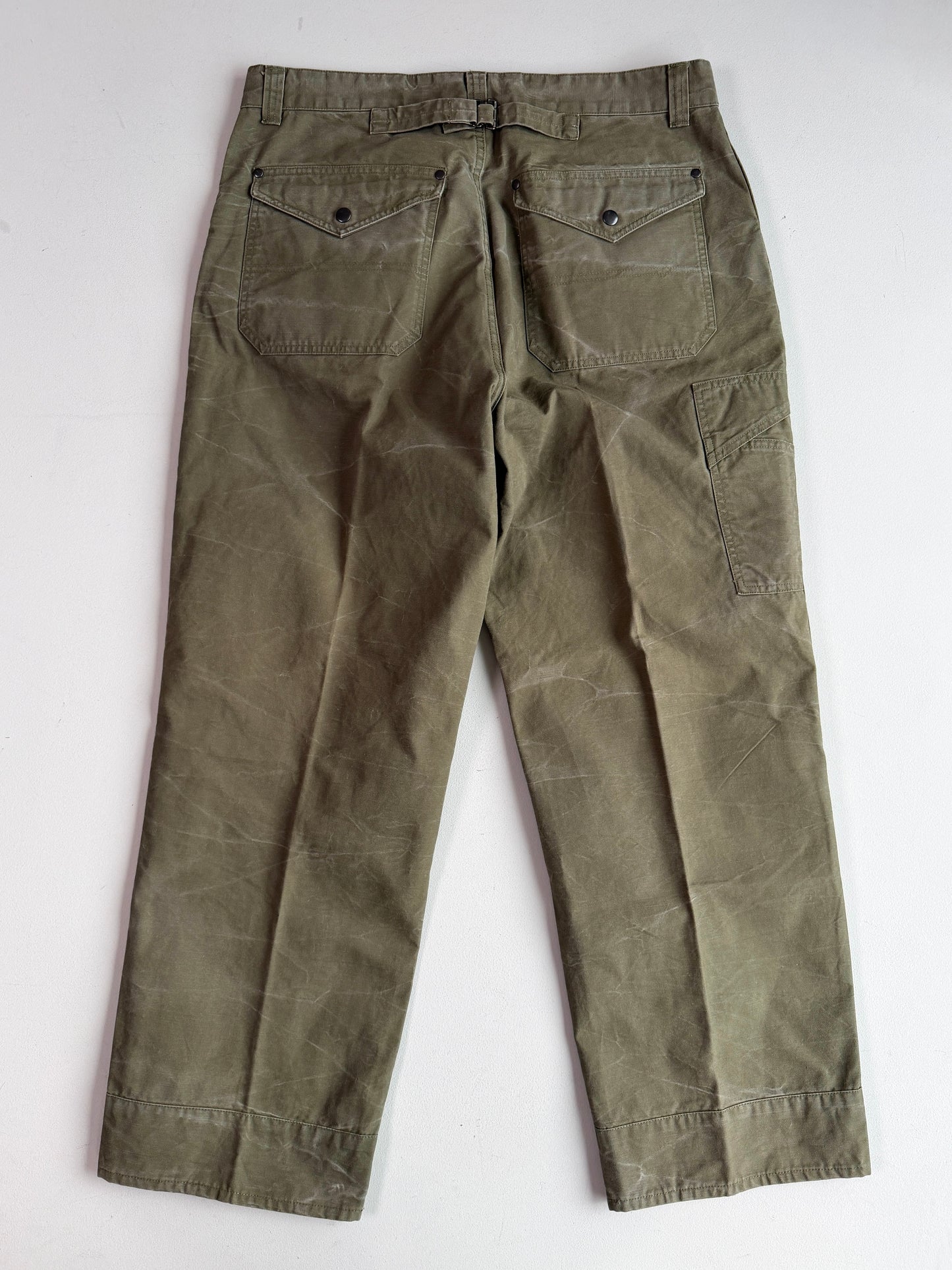 VNTG Polo Ralph Lauren (36x30) Cinch-Back Sage Green Cotton Canvas Utility Pants