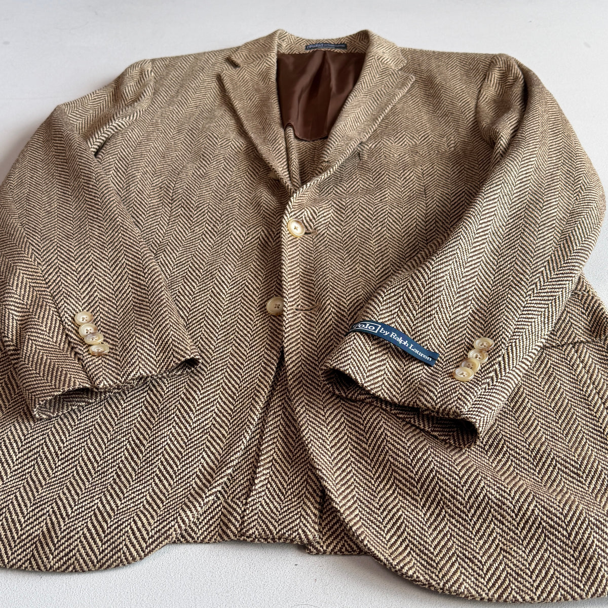 NWOT Polo Ralph Lauren (40R) 100% Silk 3-2 Roll Tweed Herringbone Sport Coat