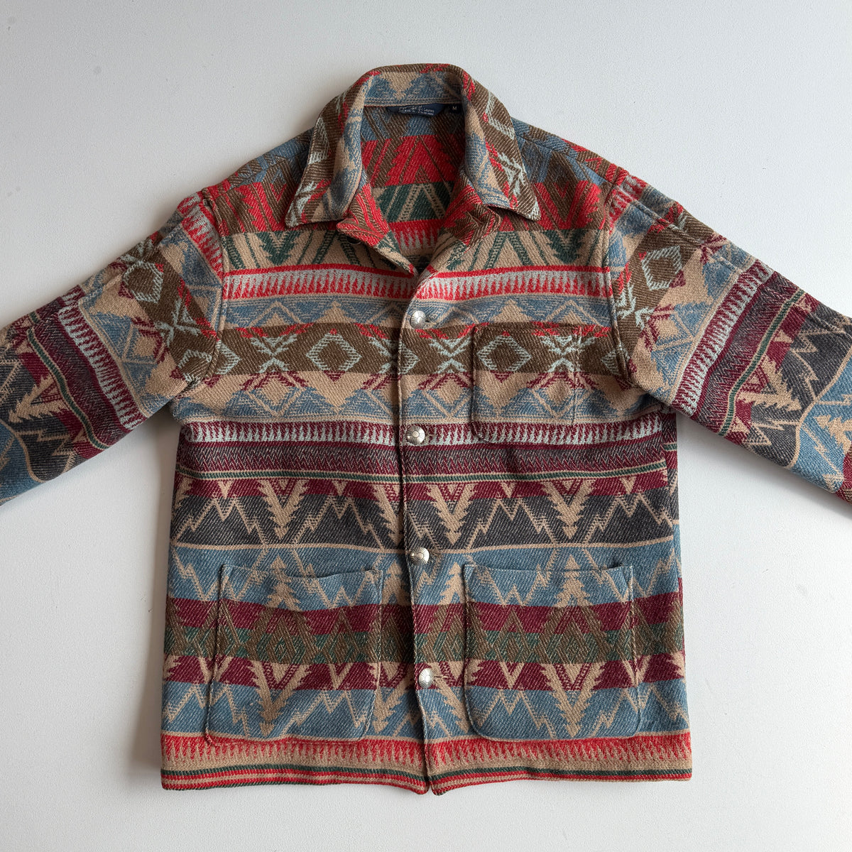 VNTG Polo Ralph Lauren (M) Wool Blanket Southwest Beacon Button Jacket