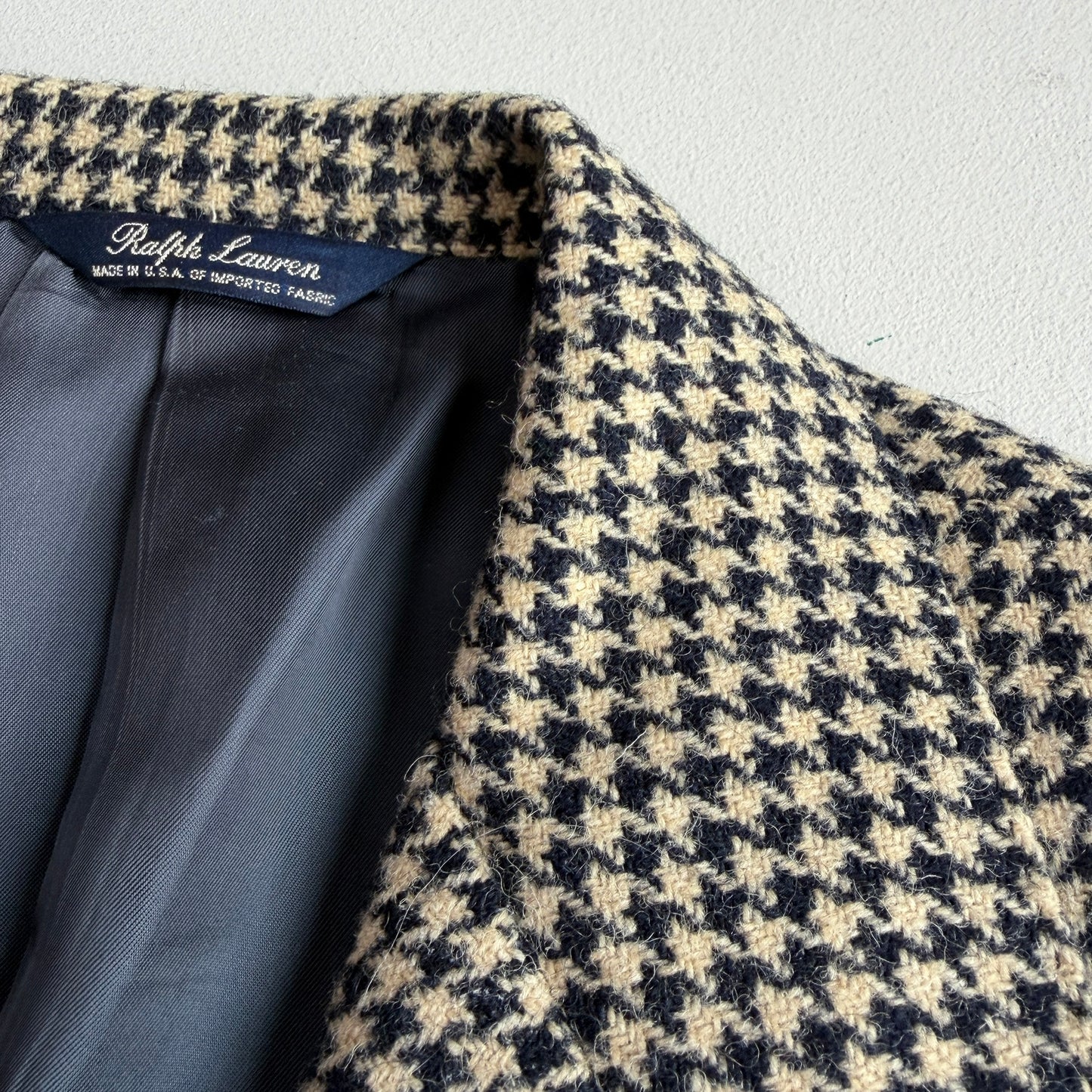 VNTG Ralph Lauren (Pre-Purple Label) 46R Wool Houndstooth Sport Coat