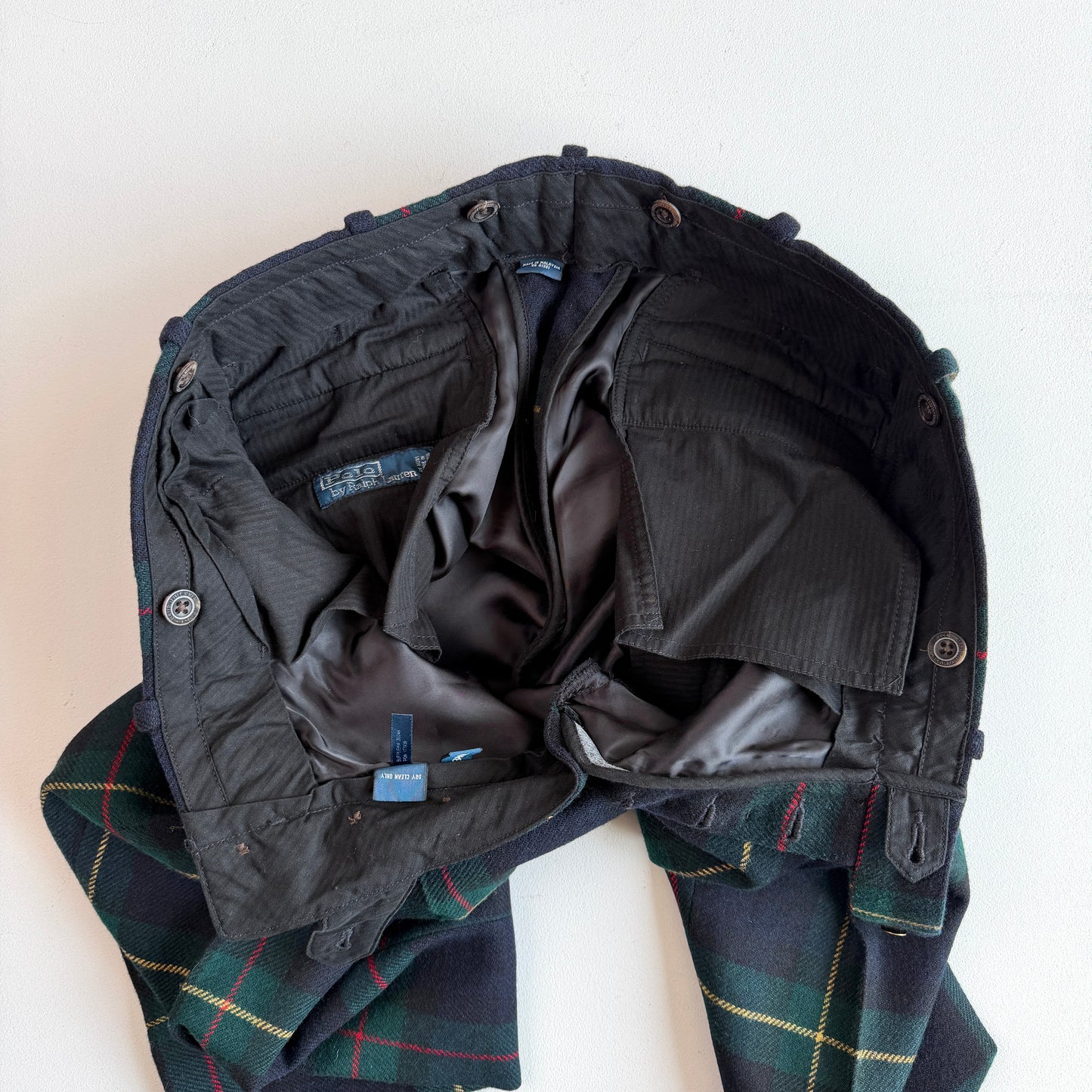 Polo Ralph Lauren (34x31) Wool Tartan Side Tab Red/Yellow Accent Pants