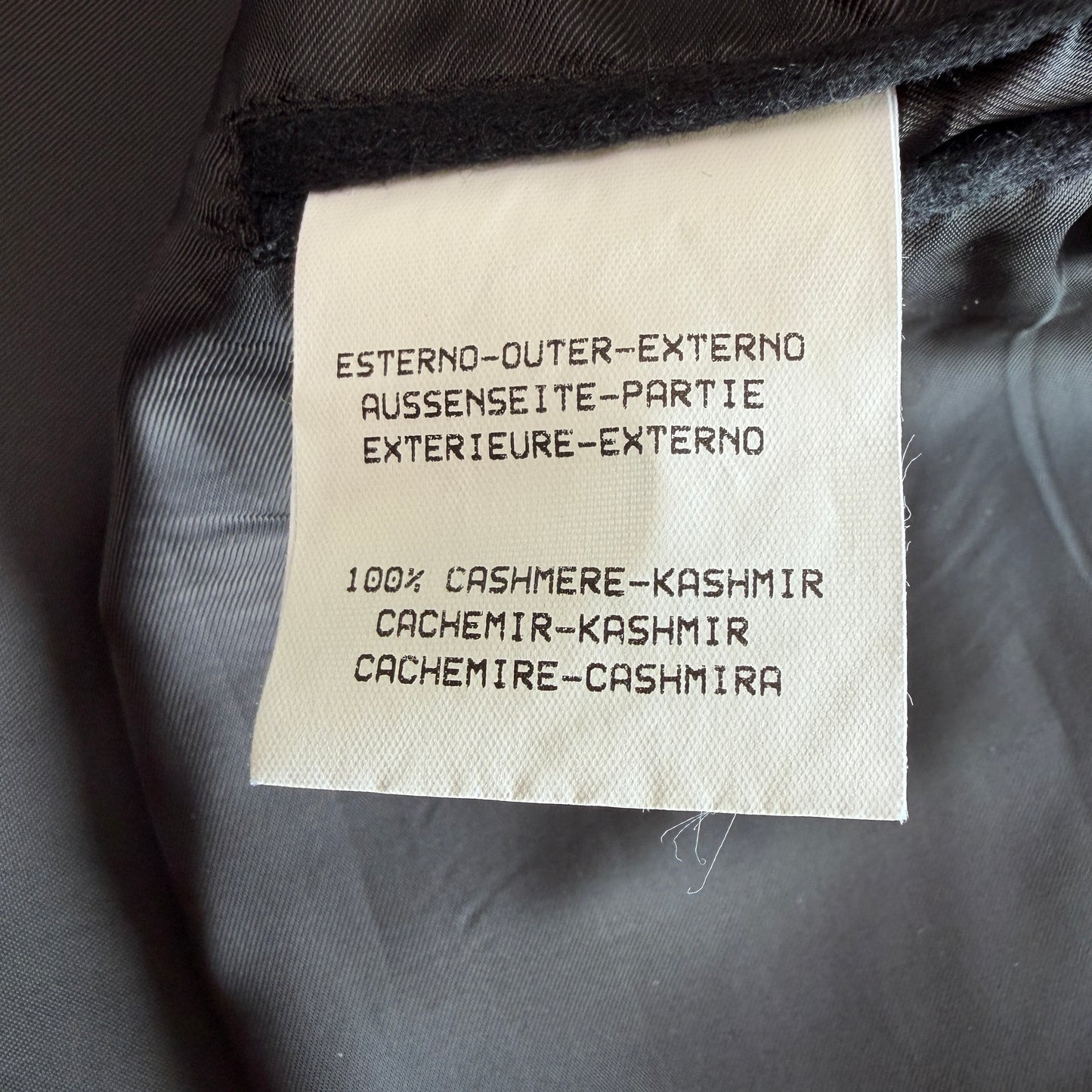 Ermenegildo Zegna (52IT / L) 100% Cashmere Flannel Black Car Coat