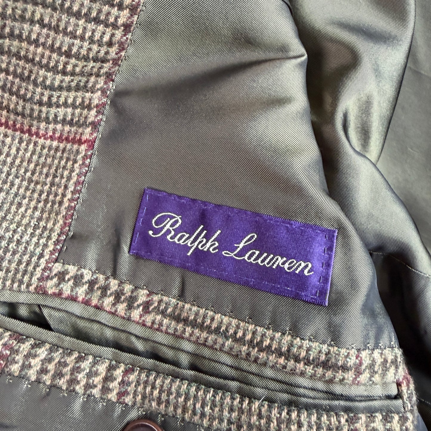 Ralph Lauren Purple Label (44L) 8x4 Cashmere Flannel Prince of Wales Coat