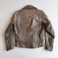 Belstaff Gold Label (L) Taupe Leather Belted Asymmetrical Zip Jacket