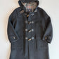 VNTG Burberry (50 /52) Gray Wool/Cashmere Leather Trim Duffle Coat