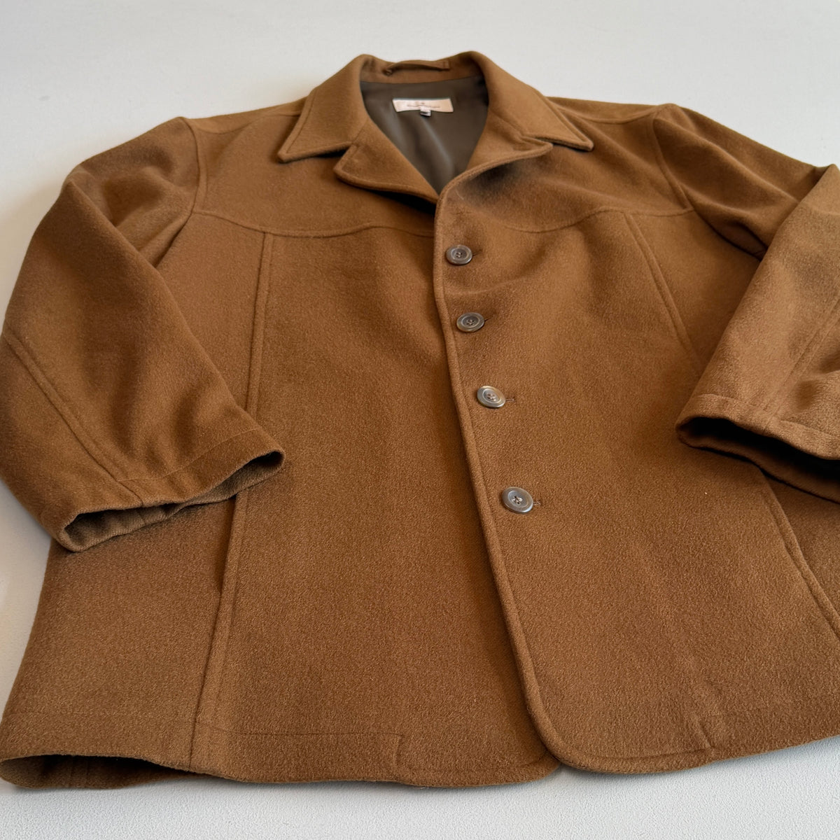 Ermenegildo Zegna (48IT / S) 100% Cashmere Tawny/Burnt Orange Flannel Car Coat