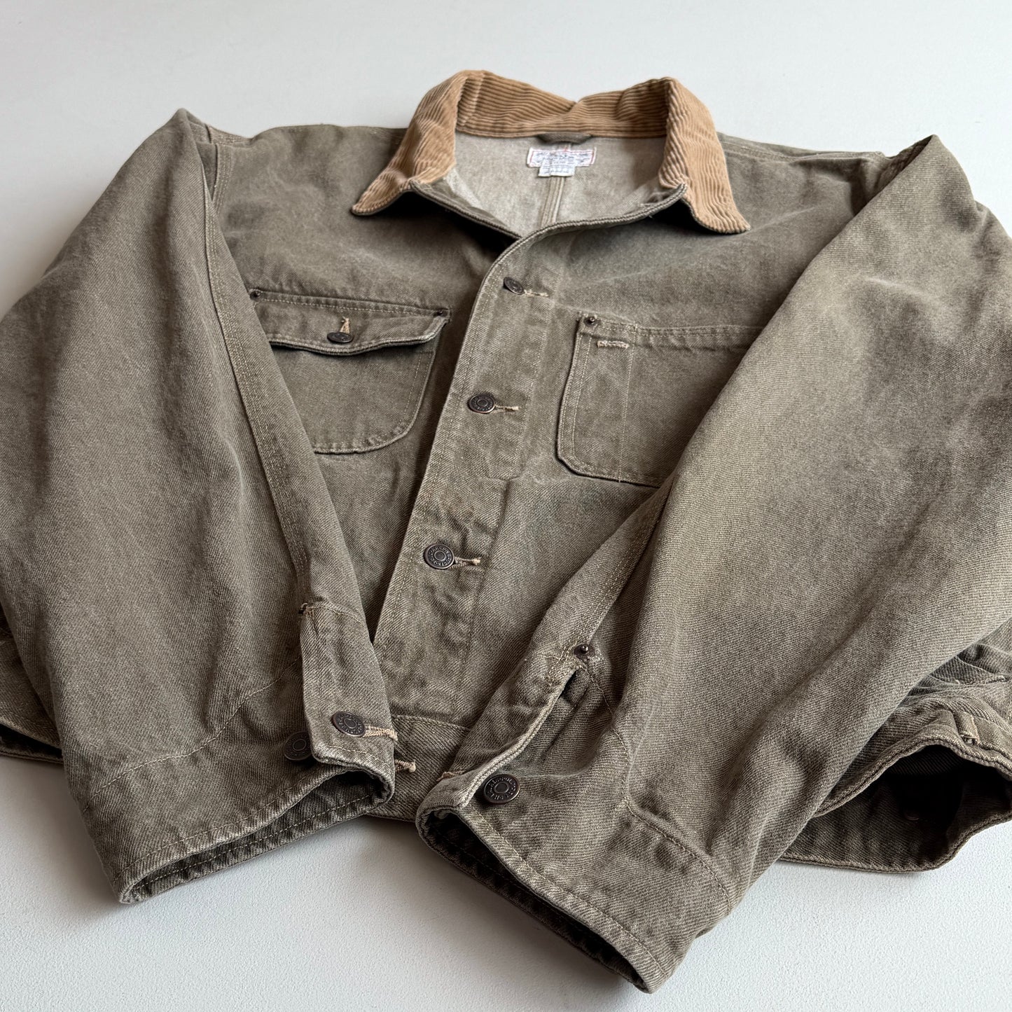 VNTG Polo Ralph Lauren (XL) Sage Green Denim Western Trucker Jacket