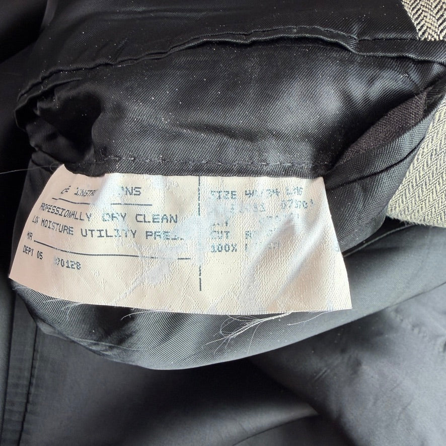 VNTG Ralph Lauren Pre-Purple Label (44L) 100% Linen Spalla Camicia Sport Coat