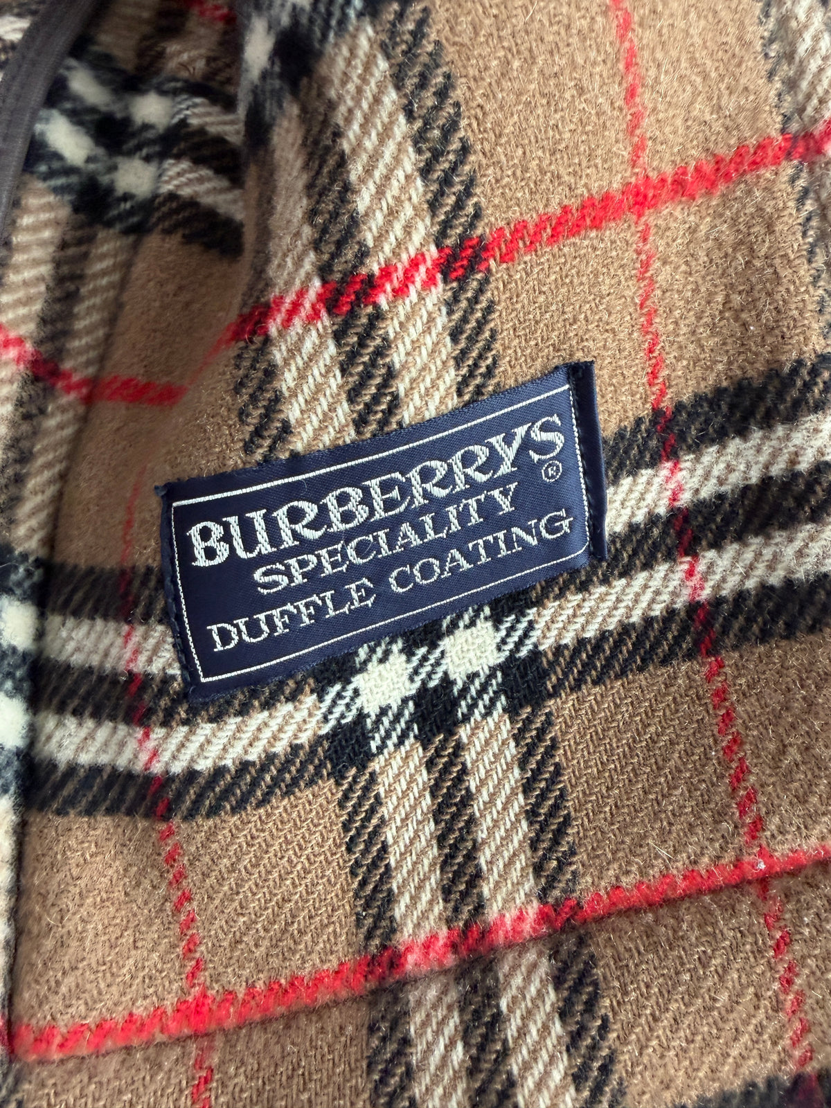 VNTG Burberry London (48) 100% Wool Brown Nova Check Duffle Coat