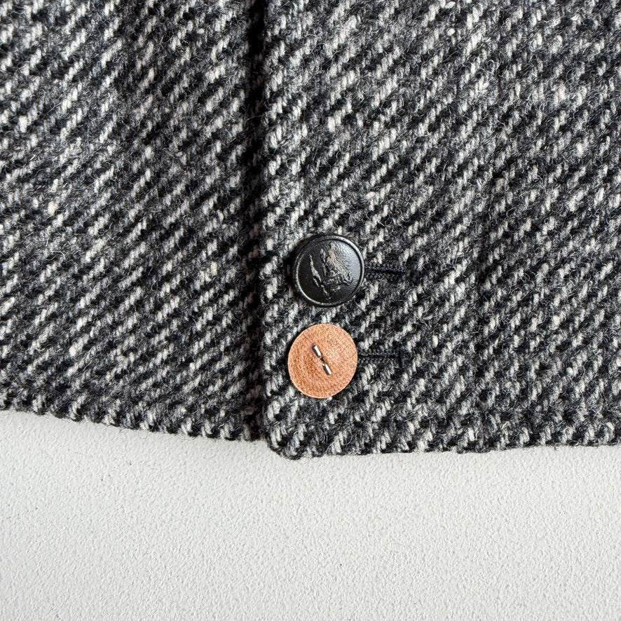 VNTG Burberry (36 / M) Tweed Wool Gray Raglan Sleeve Jacket