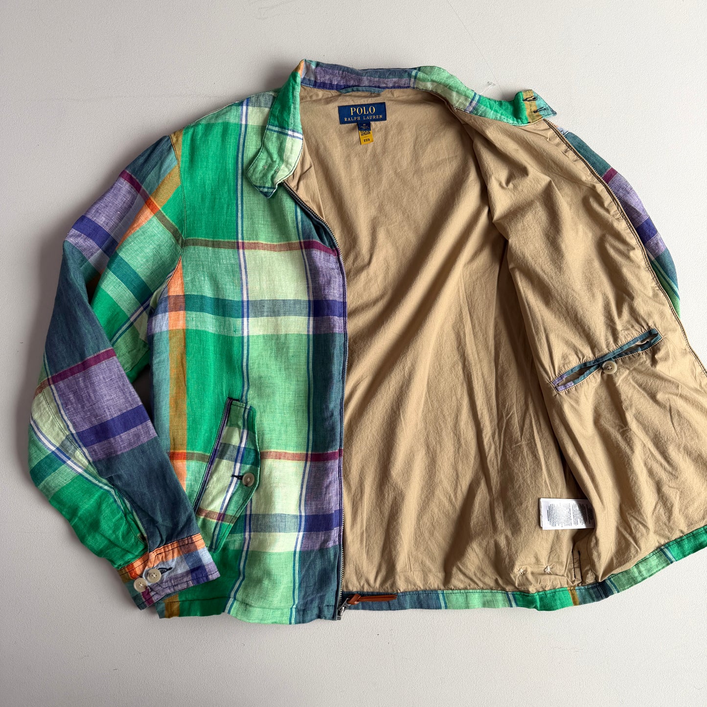 Polo Ralph Lauren (M) 100% Linen Madras Lined Jacket