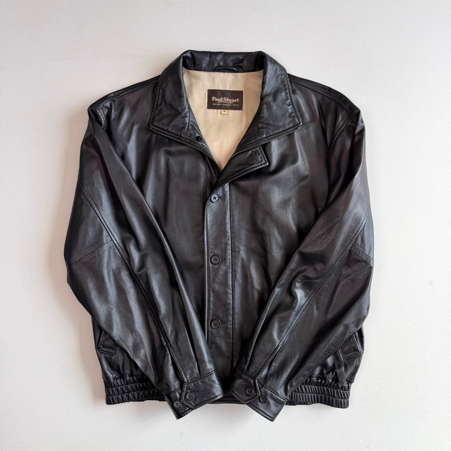 Paul Stuart (M) Glove Soft Off-Black Leather Jacket