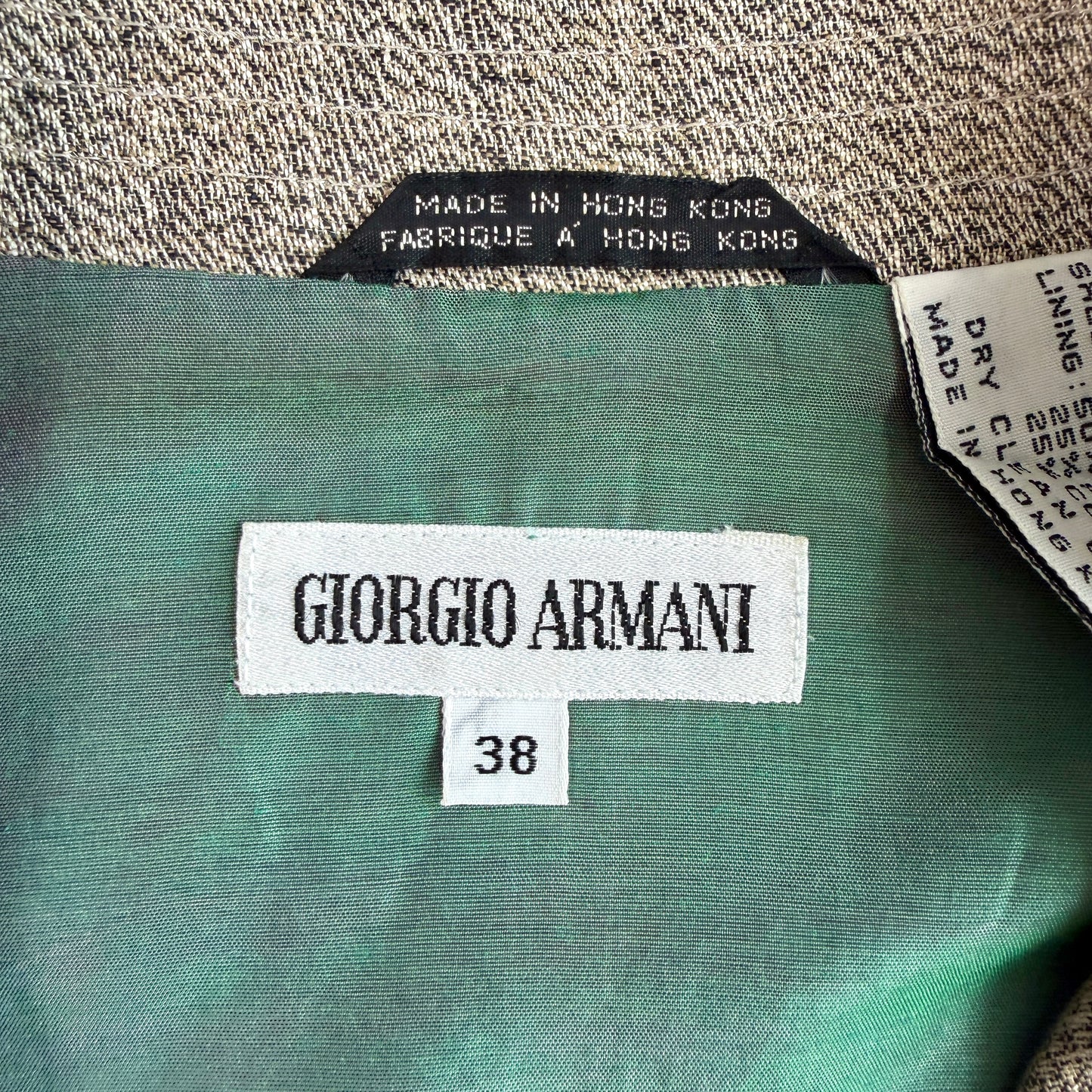 VNTG Giorgio Armani (38IT / M) Linen Blouson Heathered Teal Lined Jacket