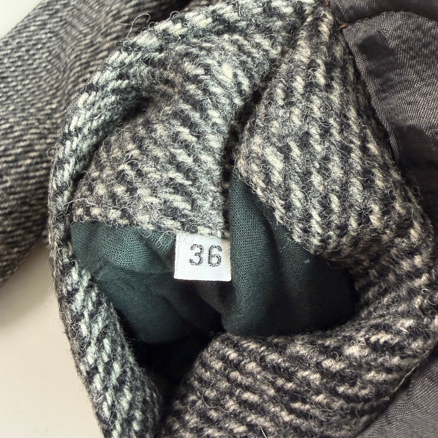 VNTG Burberry (36 / M) Tweed Wool Gray Raglan Sleeve Jacket