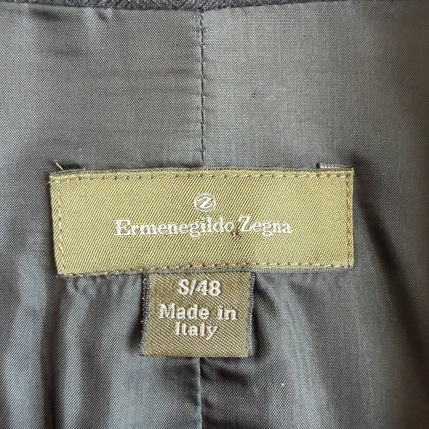 Ermenegildo Zegna (S / 48IT) 100% Wool Herringbone Charcoal Car Coat