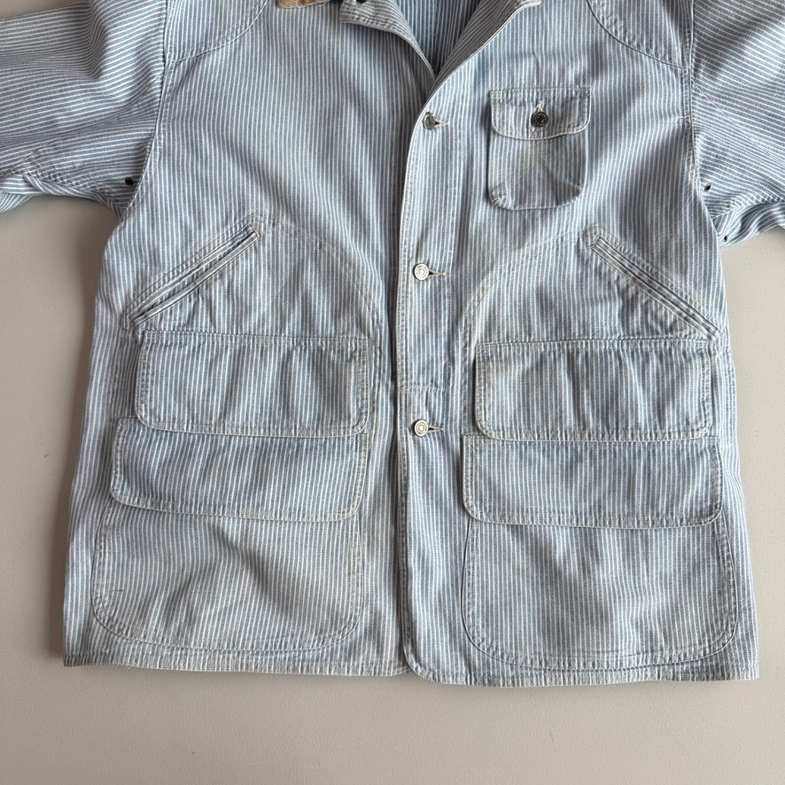 VNTG Polo Ralph Lauren (L) Hickory Stripe Field/Work Cotton Coat