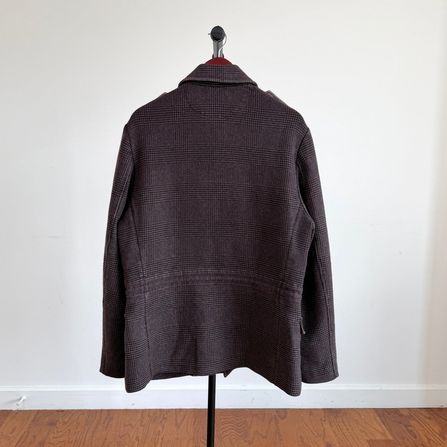Boglioli (54IT / XL) 100% Cashmere Glen Plaid Maroon Field Jacket