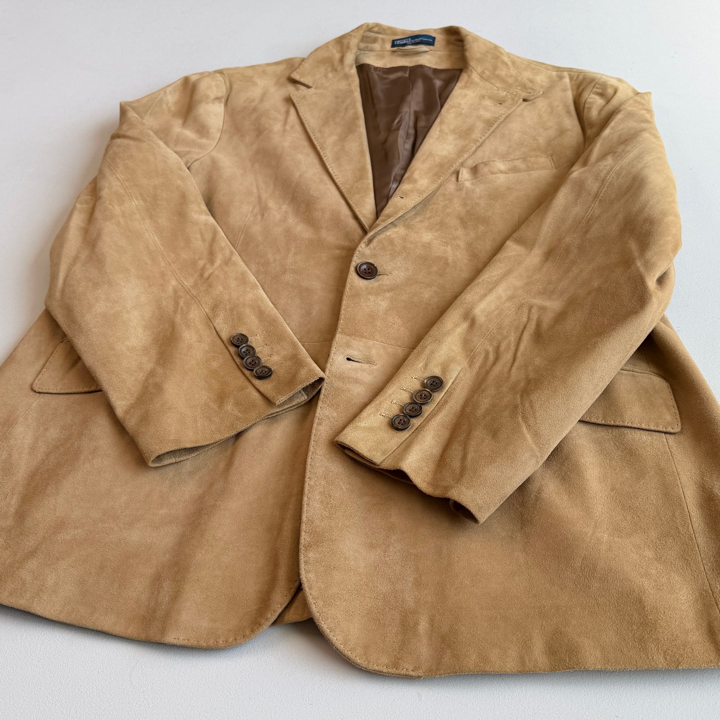Polo Ralph Lauren (XL) Hacking Equestrian Suede Leather Tan Sports Jacket Coat