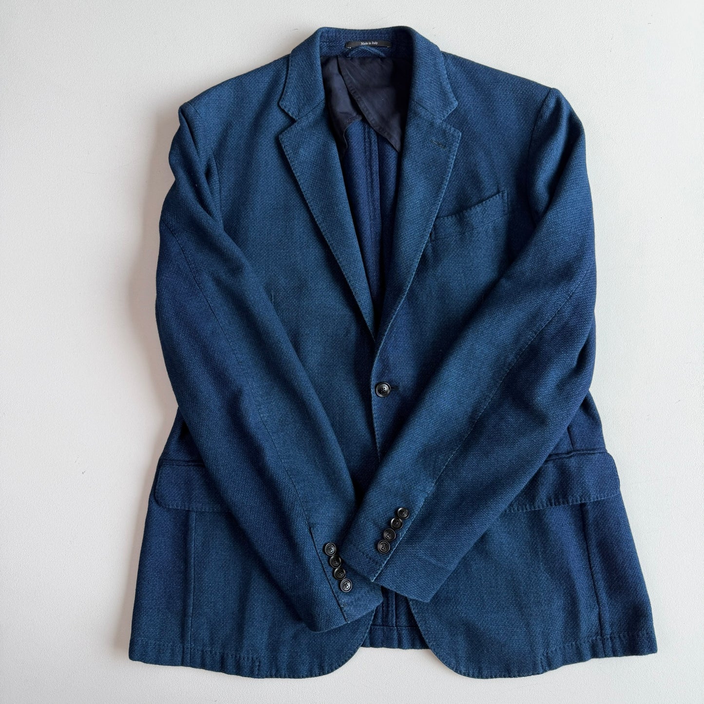 Ermenegildo Zegna (54R) Indigo Knit Cotton Unstructured Sports Jacket