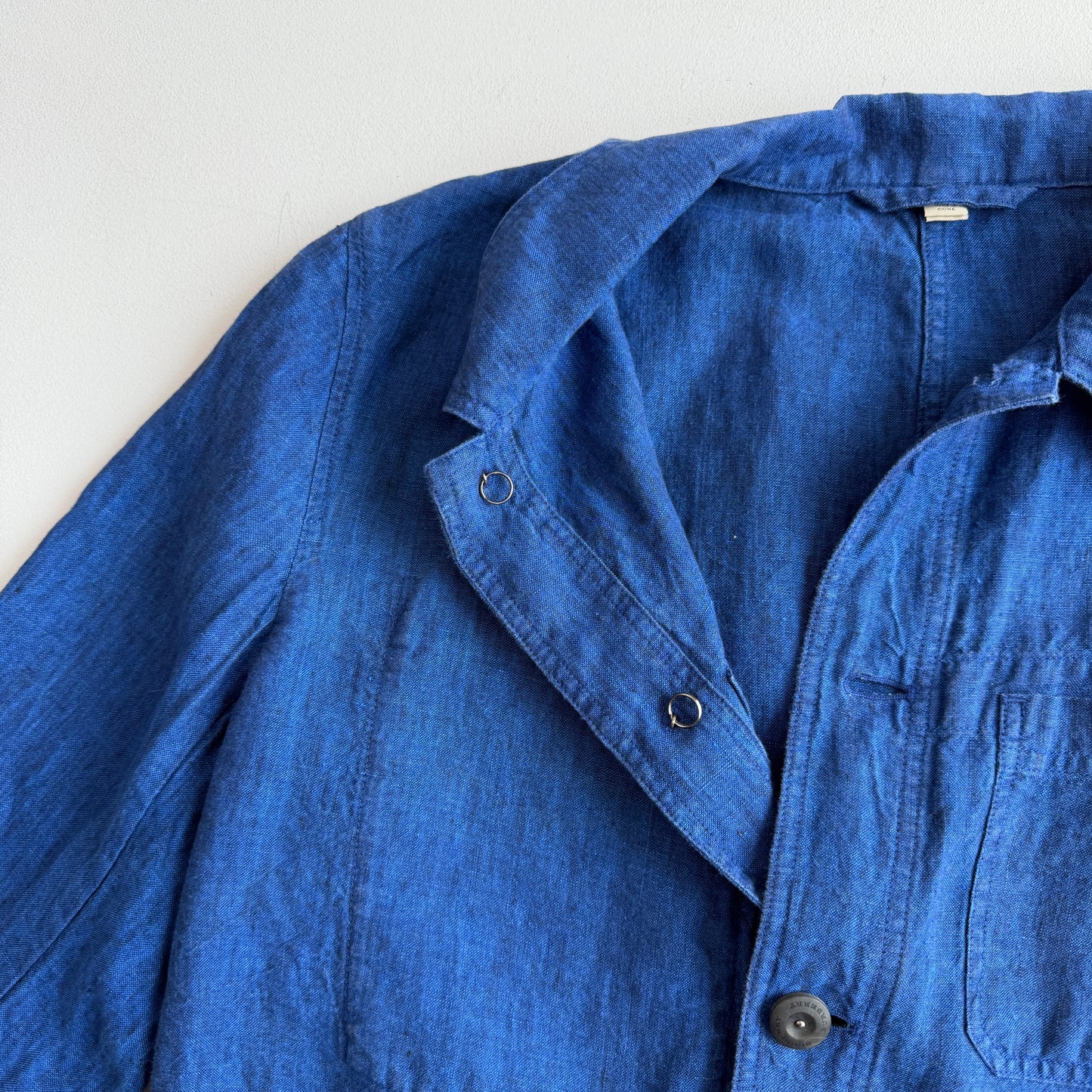 Burberry (48R / S) Indigo Blue 100% Linen Button Chore Overshirt Coat
