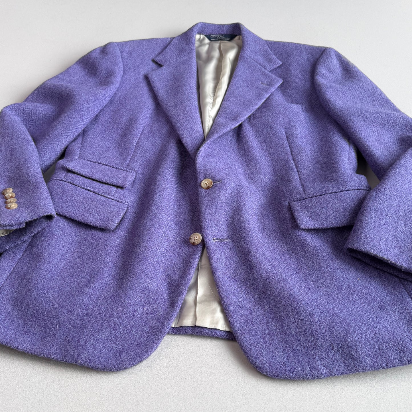 VNTG Polo Ralph Lauren (42S / 42R) Lavender 100% Wool Tweed Sport Coat