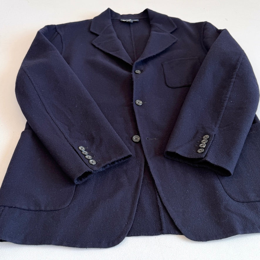 VNTG Polo Ralph Lauren (L) Wool Flannel Unstructured Navy Blue Sport Coat