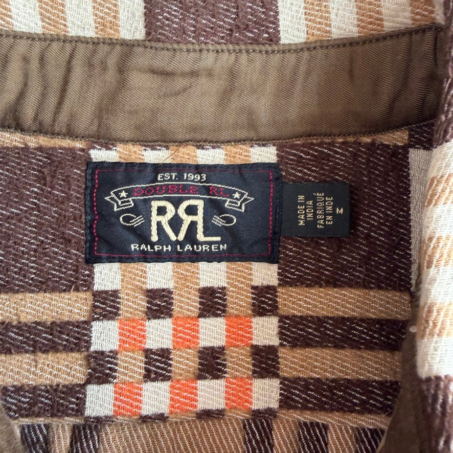 RRL Ralph Lauren (M) Cody Jacquard Cotton Brown/Orange Heritage Work Shirt (Copy)