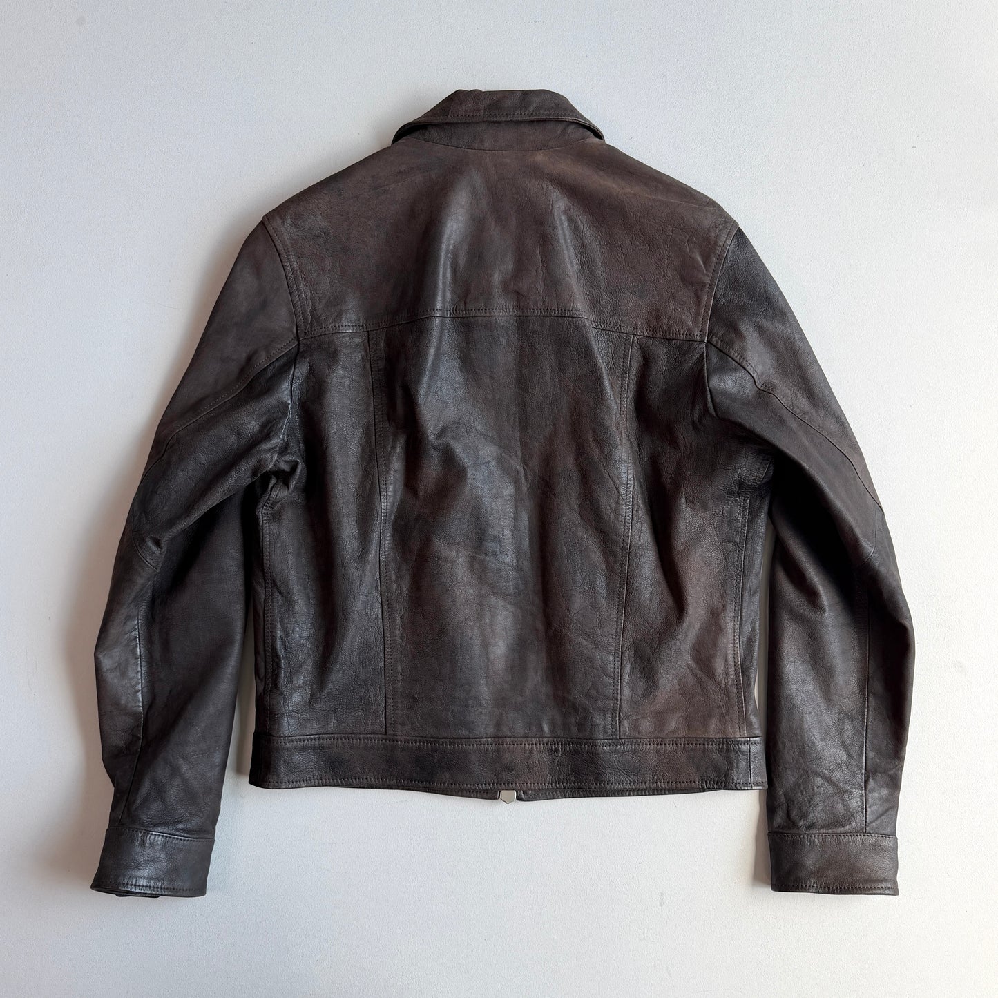 MINT! Paul Stuart (M) Lightweight Leather Linen-Lined Bomber-Style Jacket