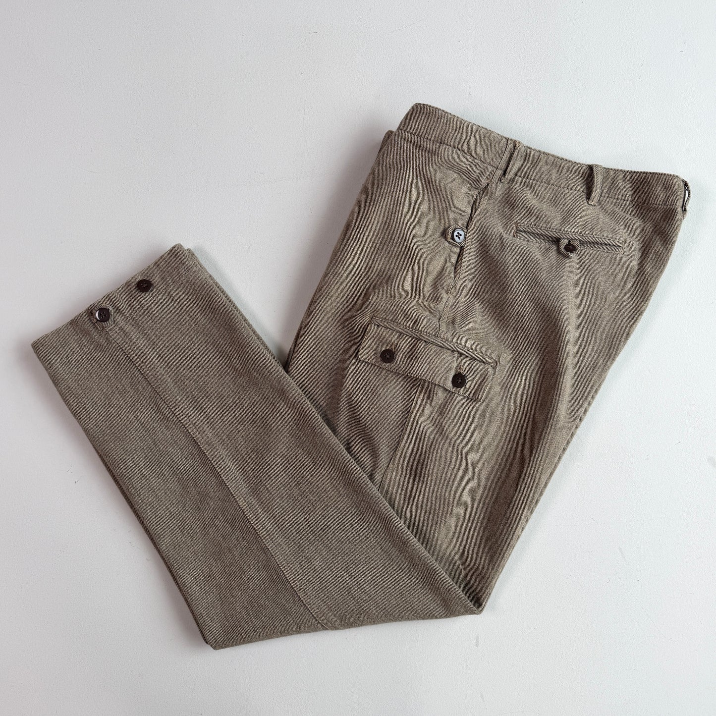 VNTG Polo Ralph Lauren (36x33) Taupe Cotton Twill Cargo Utility Pants