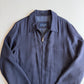 Canali (56 / 46L) 100% Silk Navy Blue Full Zip Tailored Harrington Jacket
