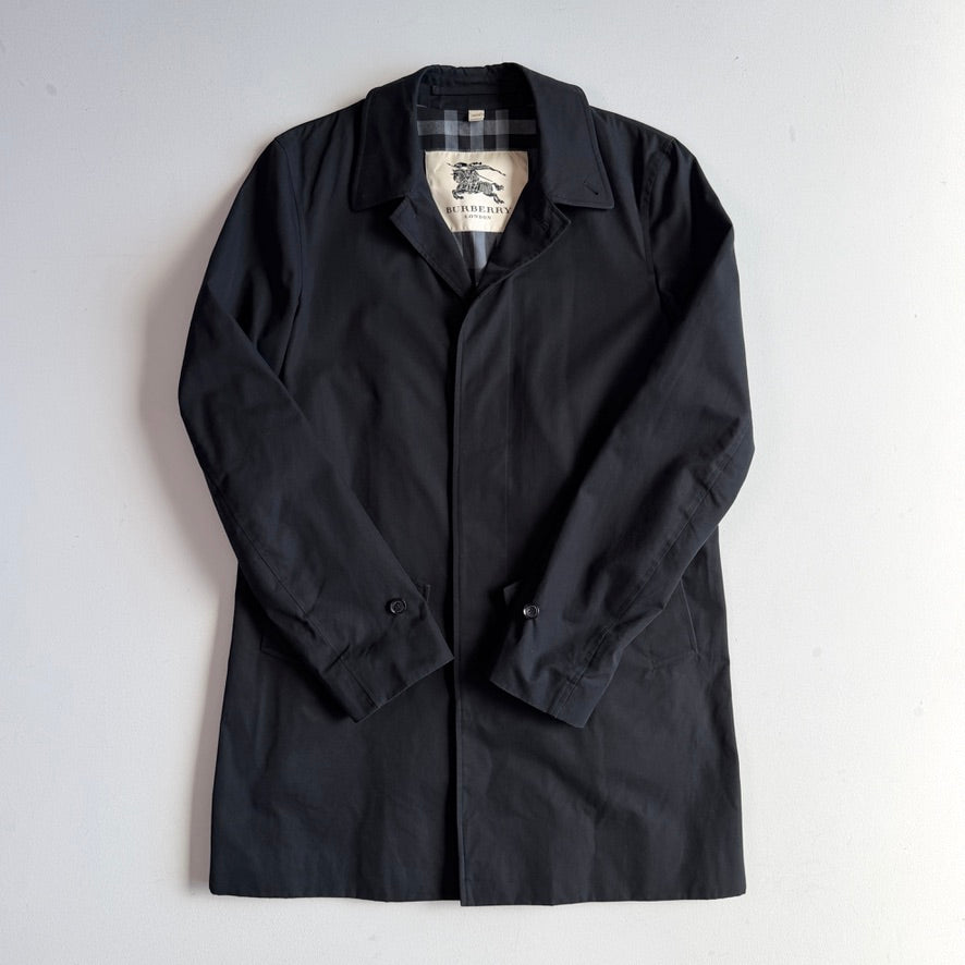 Burberry (48IT / M) Black 100% Cotton Gabardine Twill Car Coat