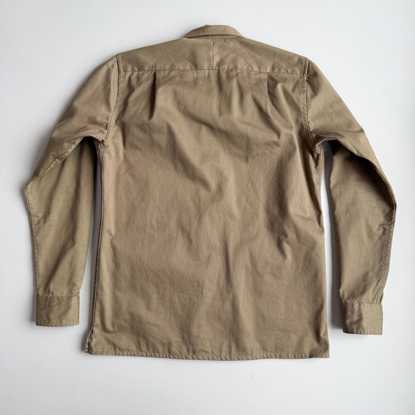 Drake's London (M) Olive/Khaki Twill Cotton Iridescent Over Shirt