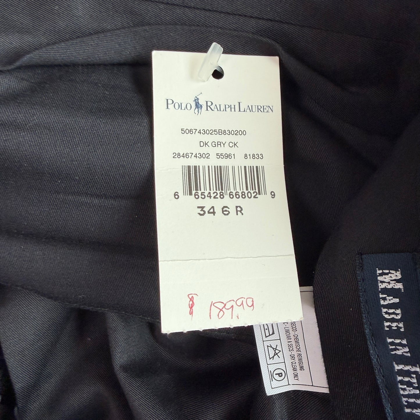 NWT VNTG Polo Ralph Lauren (34W) Wool Pleated Blue-Overcheck Trouser Pants