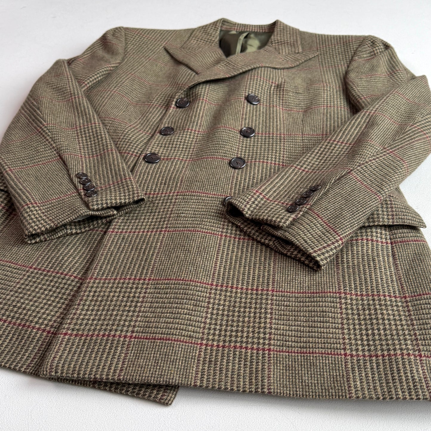 Ralph Lauren Purple Label (44L) 8x4 Cashmere Flannel Prince of Wales Coat