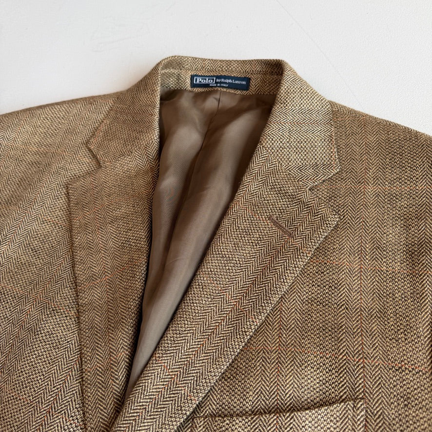 Polo Ralph Lauren (42L) Silk/Linen/Wool Overcheck Herringbone/Birdseye Sports Coat