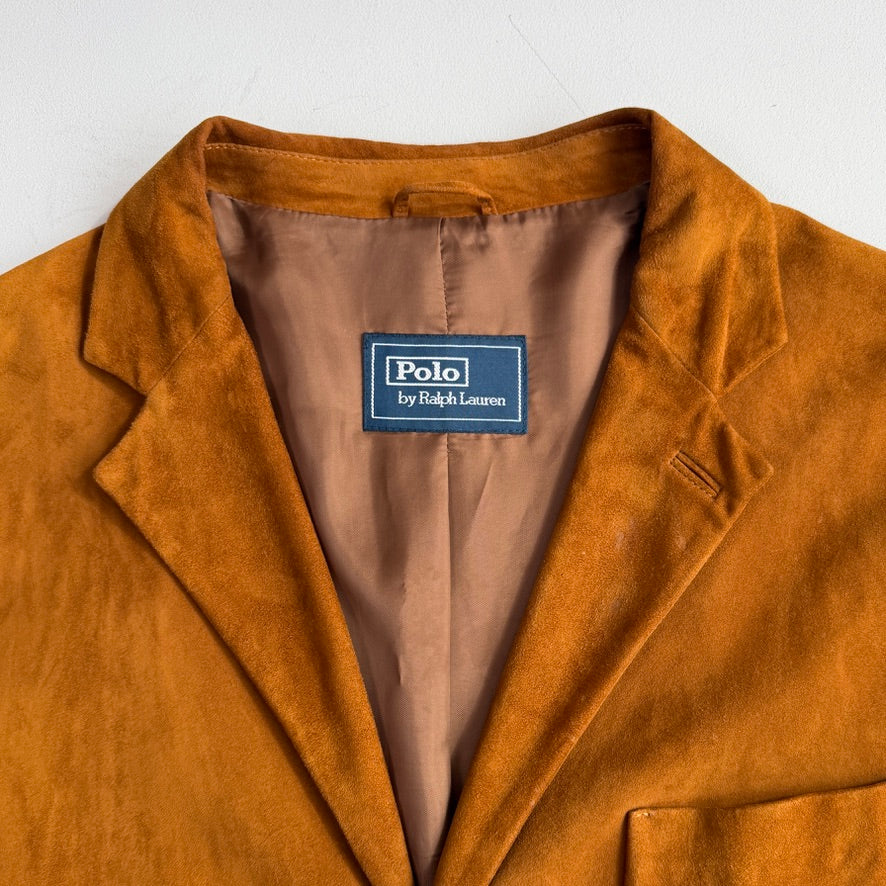 Polo Ralph Lauren (44, fits 44L) Tawny Brown Suede Leather Unstructured Sport Coat