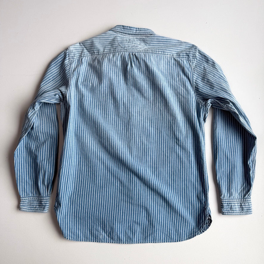 RRL Ralph Lauren (L) Selvedge Hickory Stripe Cotton Heritage Railroad Shirt