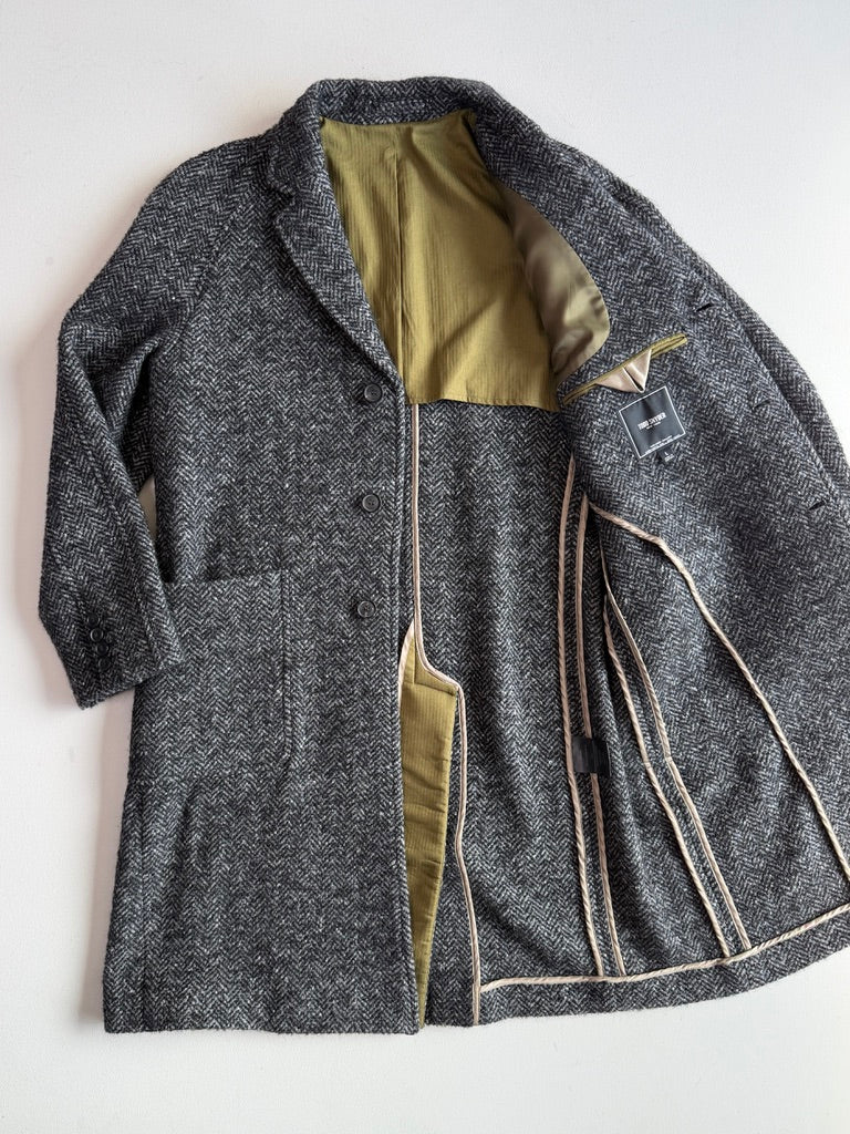 Todd Snyder (L) Wool/Alpaca/Mohair Boucle Tweed Balmacaan Coat