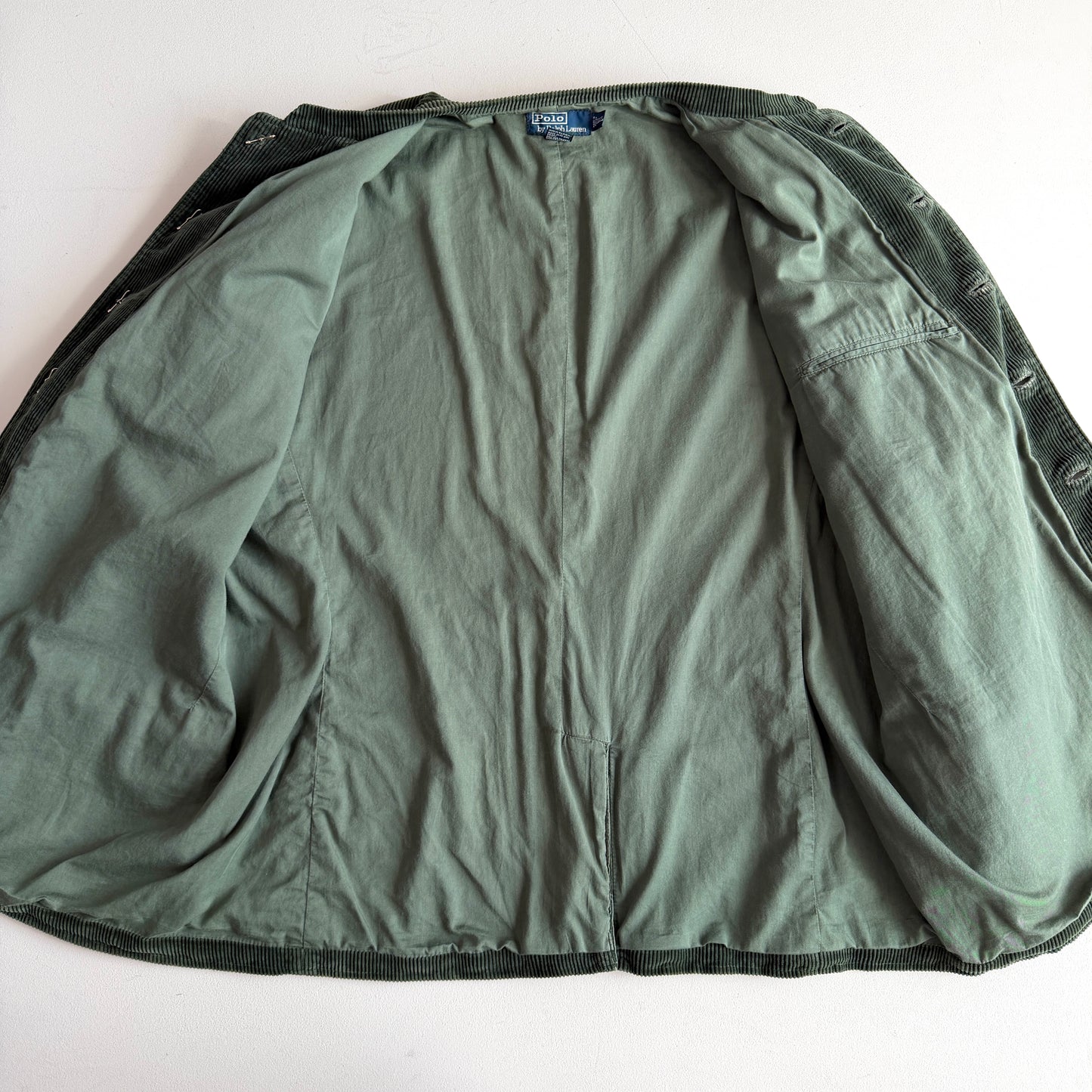 VNTG Polo Ralph Lauren (2XL) Loden Green Corduroy Half-Belt Field Jacket