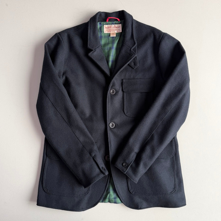 Filson (XL) Half-Norfolk Wool Cotton Lined Blue Sport Coat